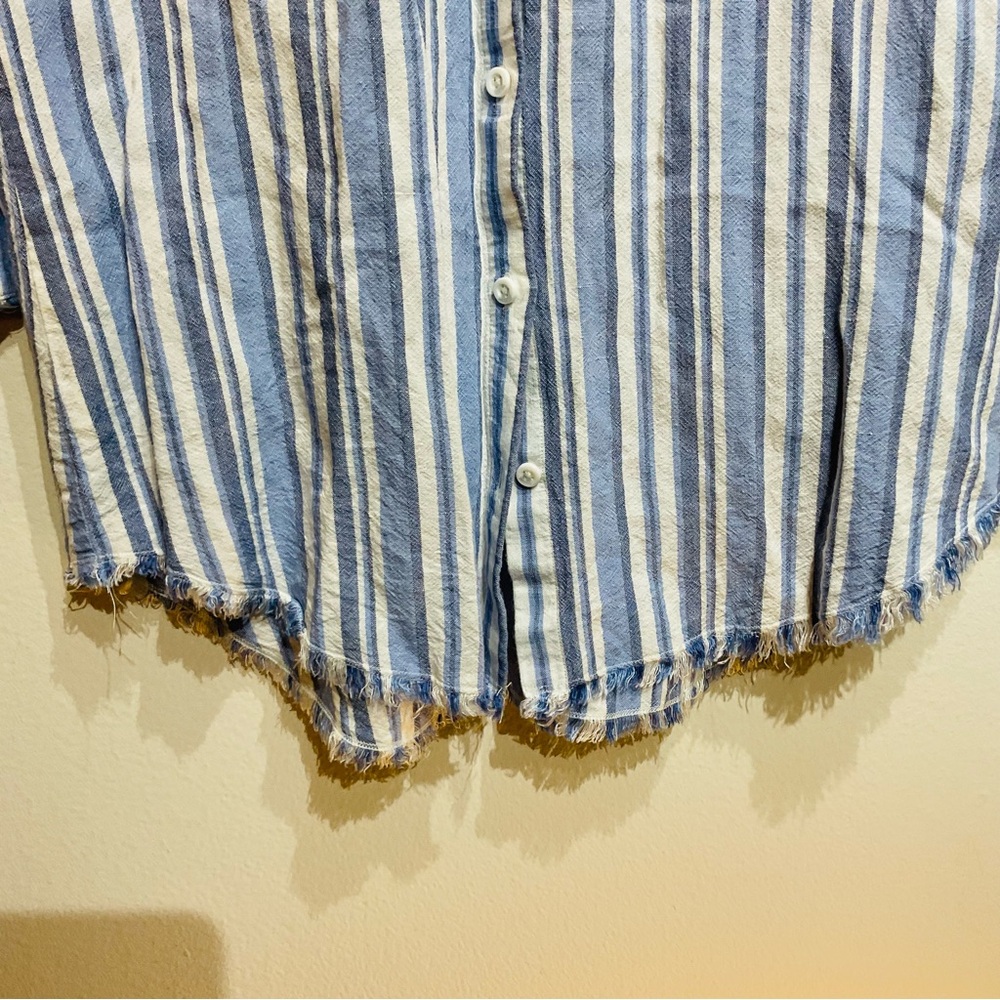 Cloth & Stone Blue Striped Tunic Top Dress Size S. Beach Oversized Shirt - Picture 4 of 8